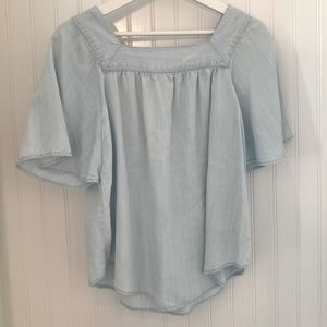 Universal Thread Chambray Boho Top Square Neck
